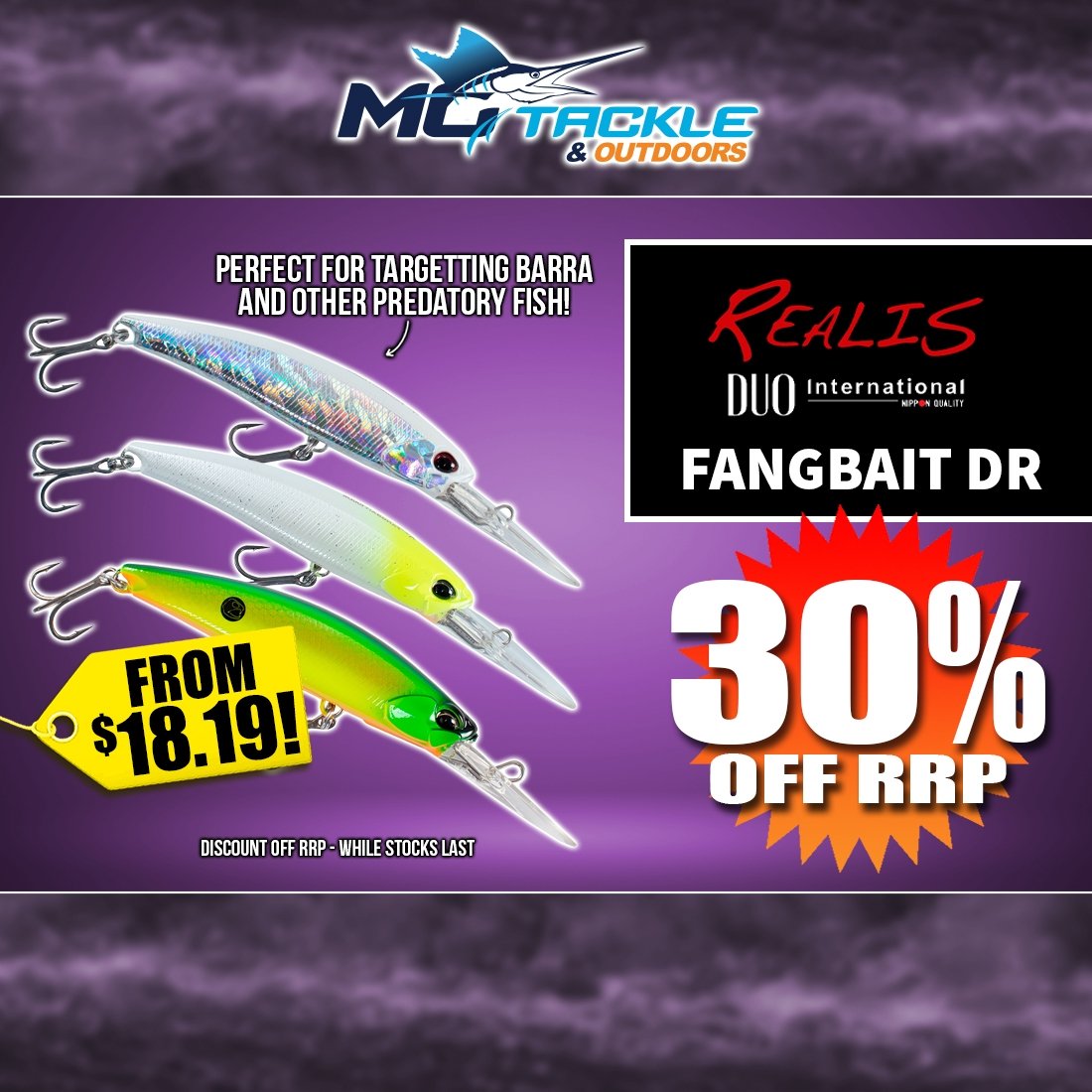 30% off DUO REALIS FANGBAIT DR