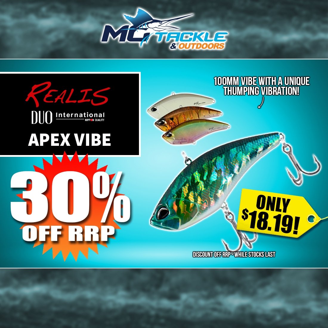 30% off DUO REALIS APEX VIBE LURE