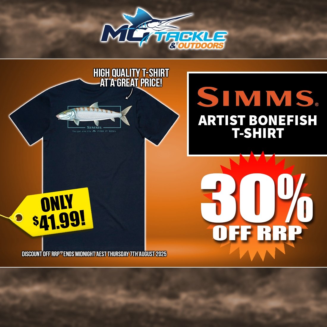 30% off SIMMS ARTIST BONEFISH T-SHIRT