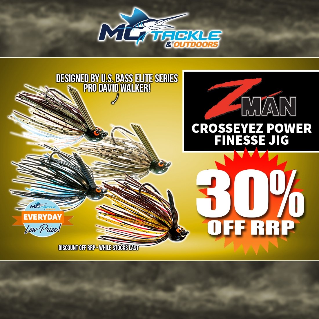 30% off Z-MAN CROSSEYEZ POWER FINESSE JIG - CLEARANCE