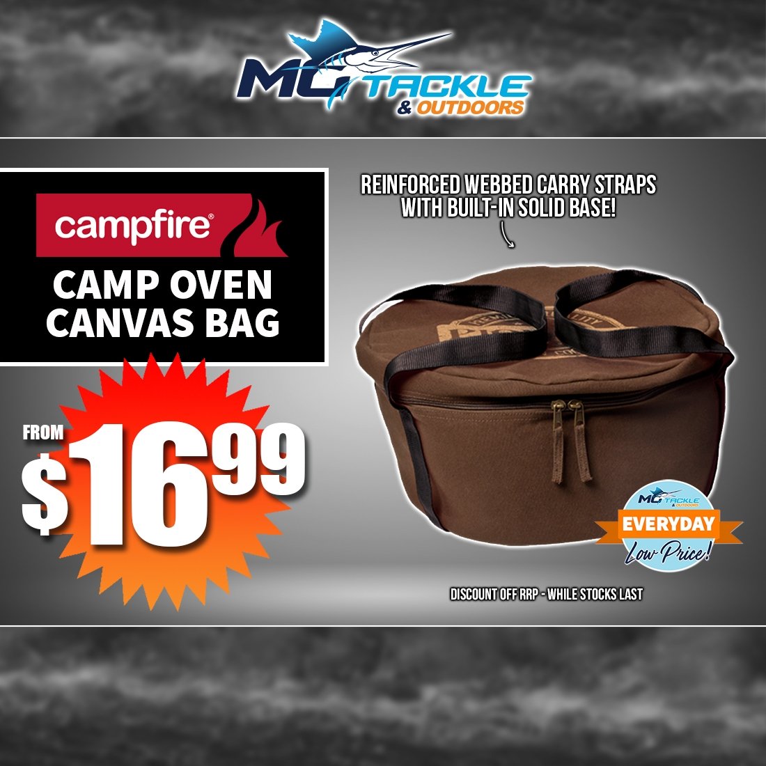 CAMPFIRE CAMP OVEN CANVAS BAG from $16.99