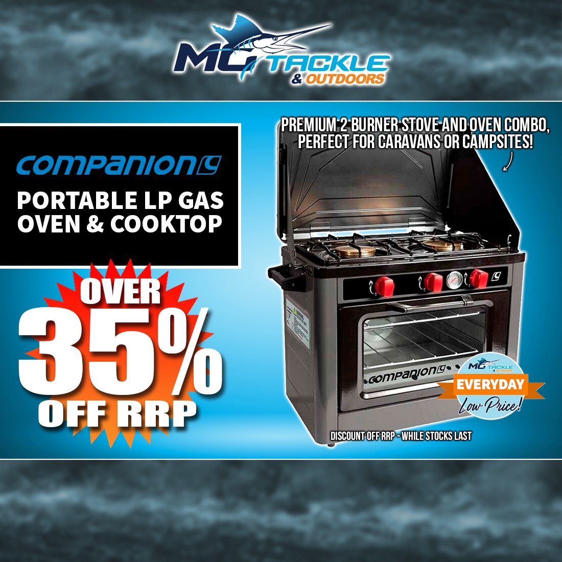 COMPANION PORTABLE LP GAS OVEN & COOKTOP only $369.99