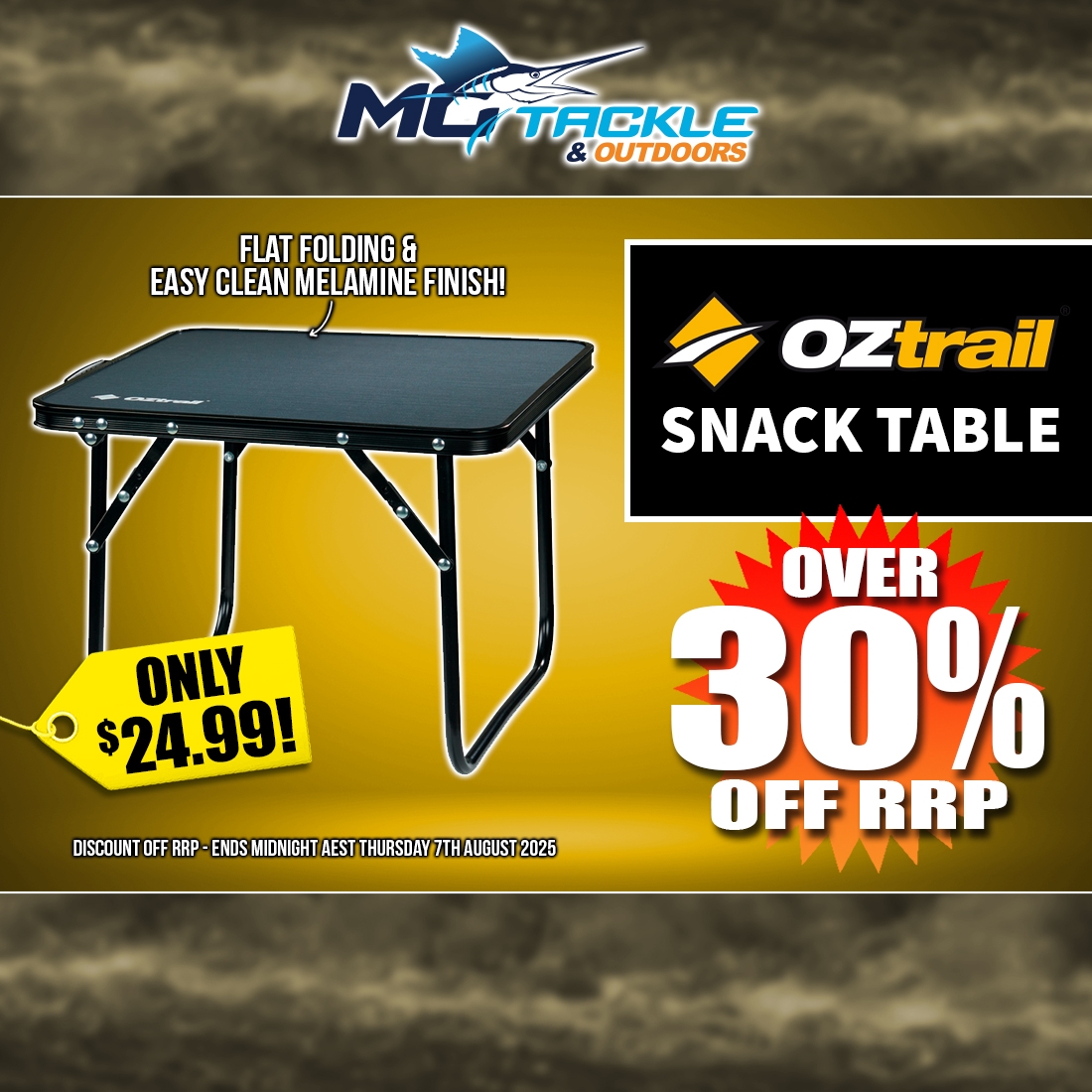 OZTRAIL SNACK TABLE only $24.99