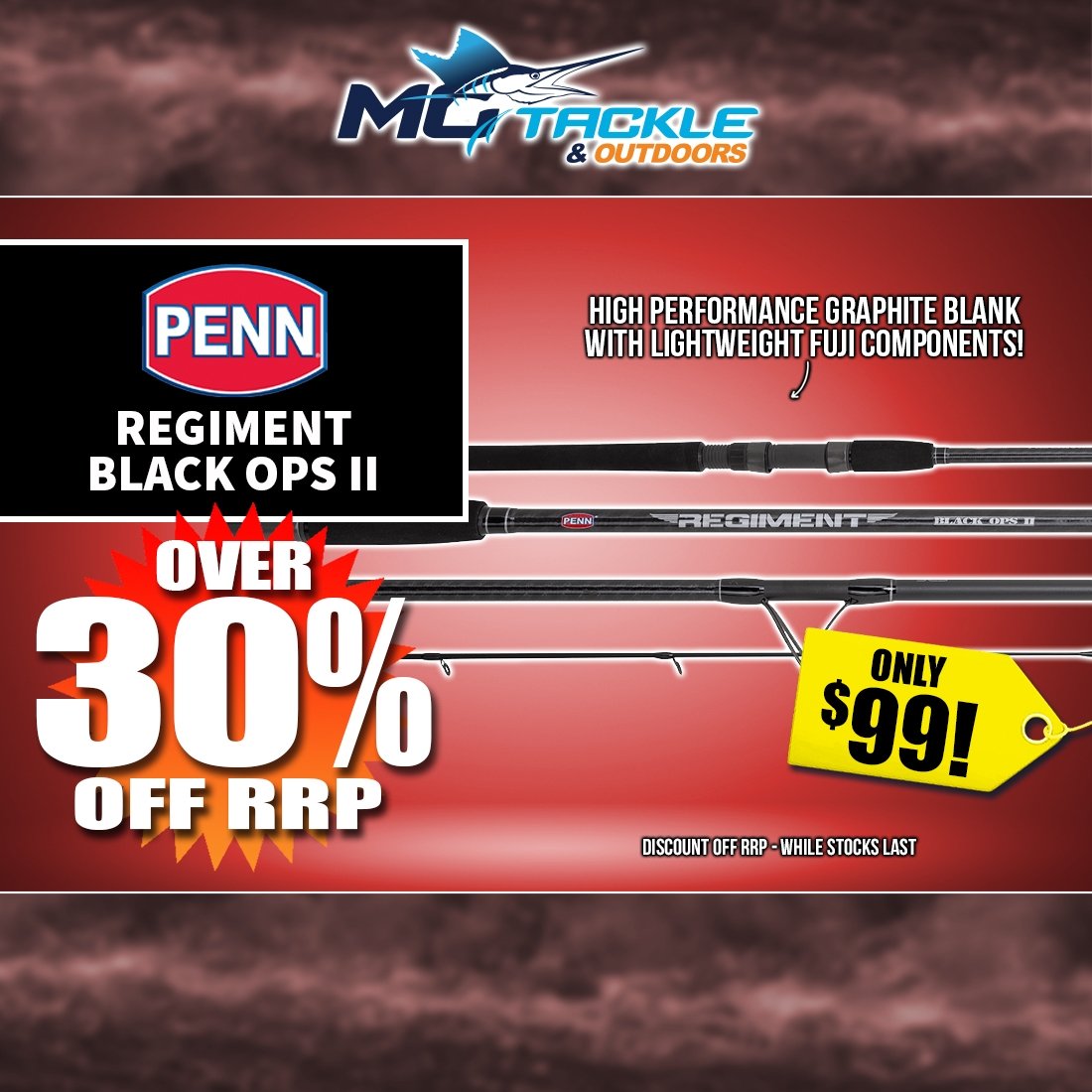 PENN REGIMENT BLACK OPS II ROD only $99