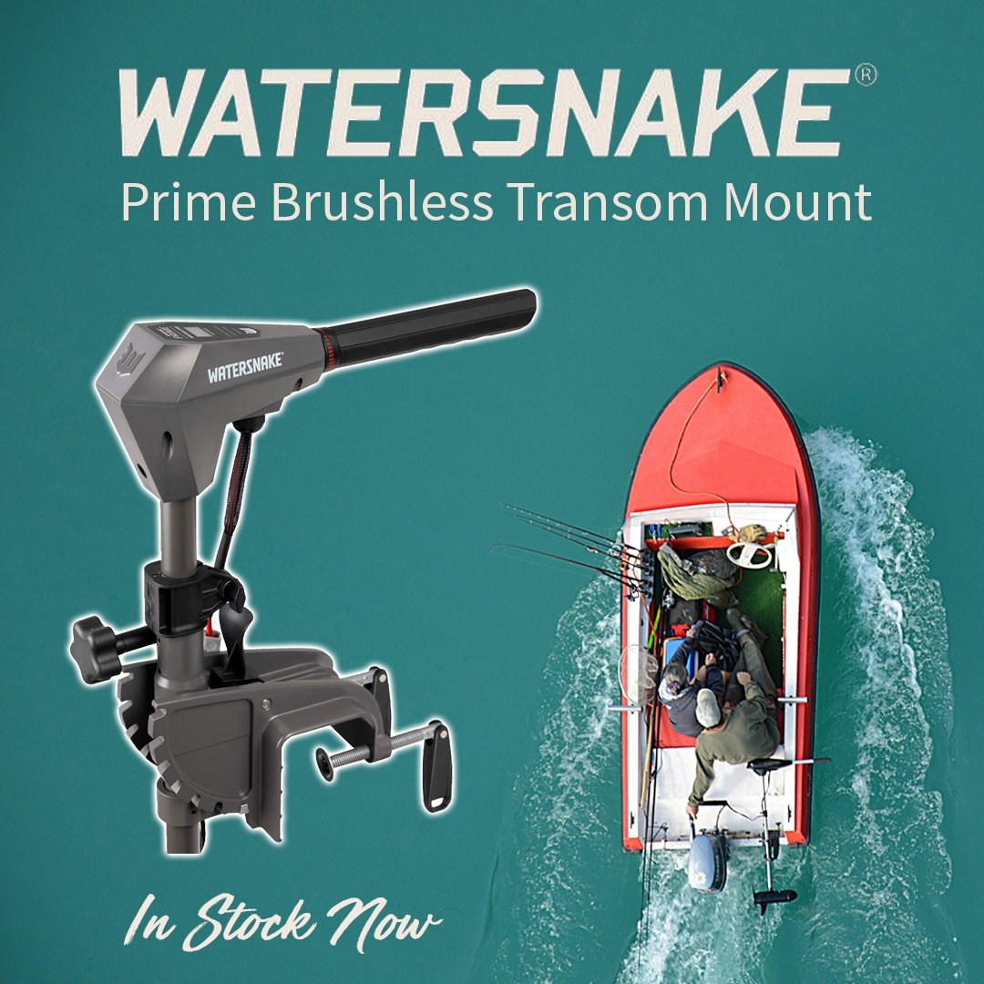 New - WATERSNAKE PRIME BRUSHLESS TRANSOM MOUNT ELECTRIC MOTOR