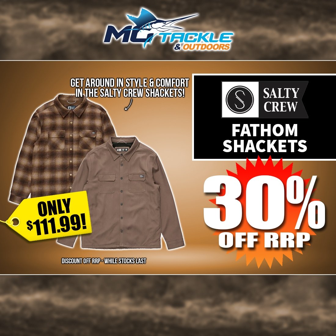 30% off Salty Crew Shackets
