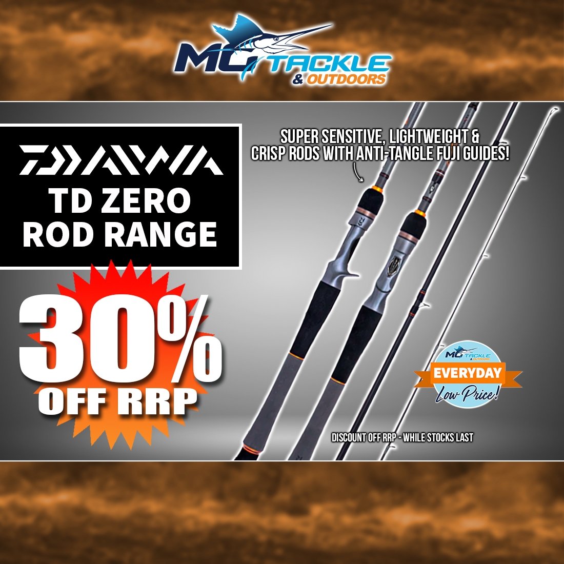 30% off DAIWA 22 TD ZERO ROD