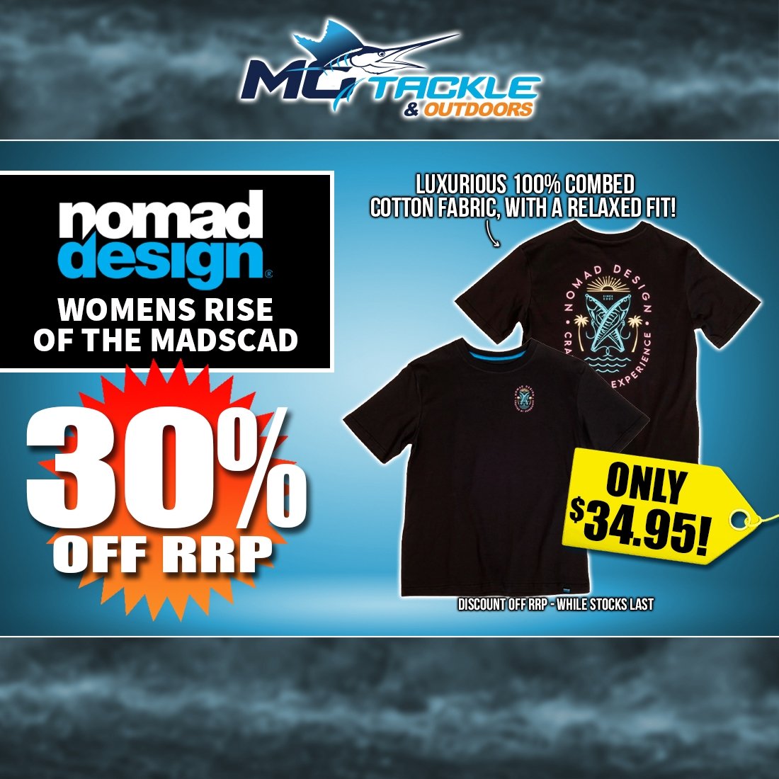30% off NOMAD DESIGN WOMENS RISE OF THE MADSCAD T-SHIRT