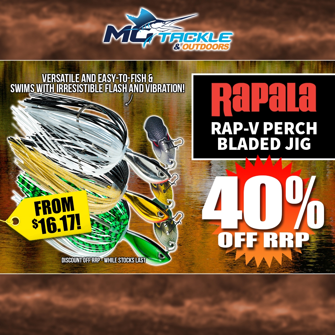 40% off RAPALA RAP-V PERCH BLADED JIG