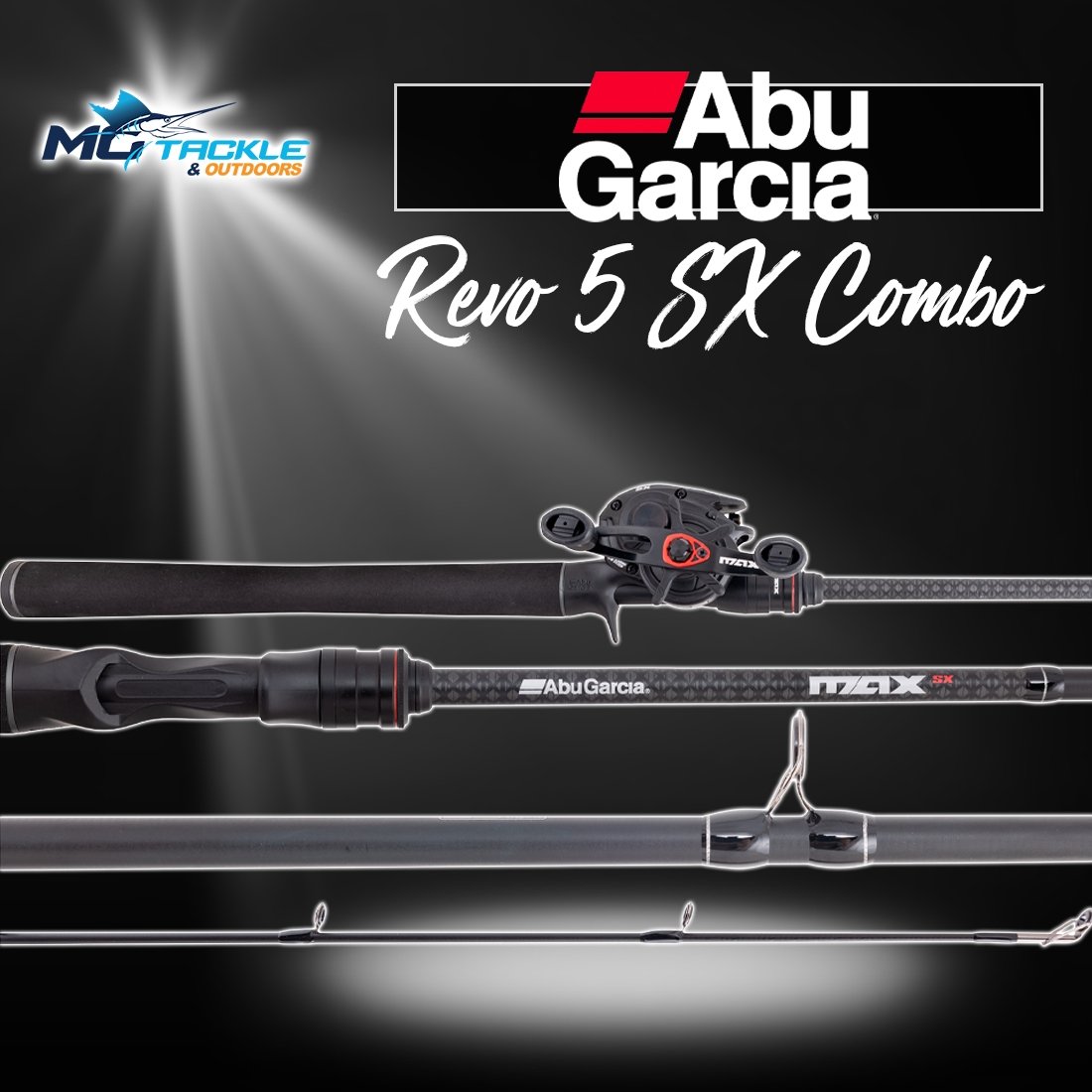 New - ABU GARCIA REVO 5 SX BAITCAST COMBO