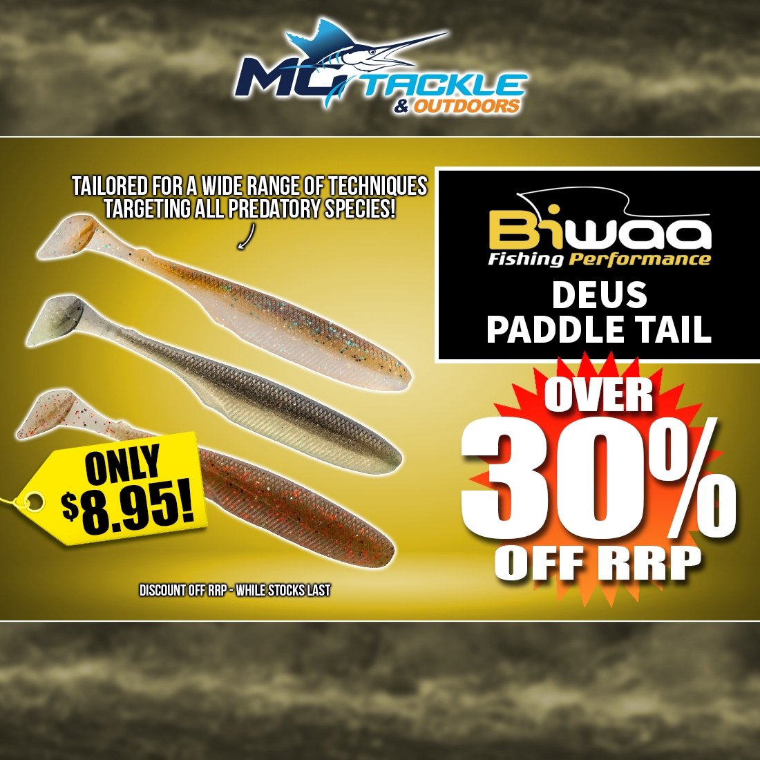 BIWAA DEUS PADDLE TAIL only $8.95