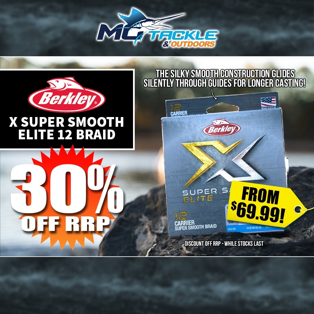 30% off BERKLEY X SUPER SMOOTH ELITE 12 CARRIER BRAID