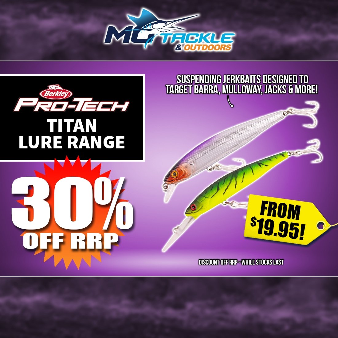 30% off BERKLEY PRO-TECH TITAN DEEP LURE