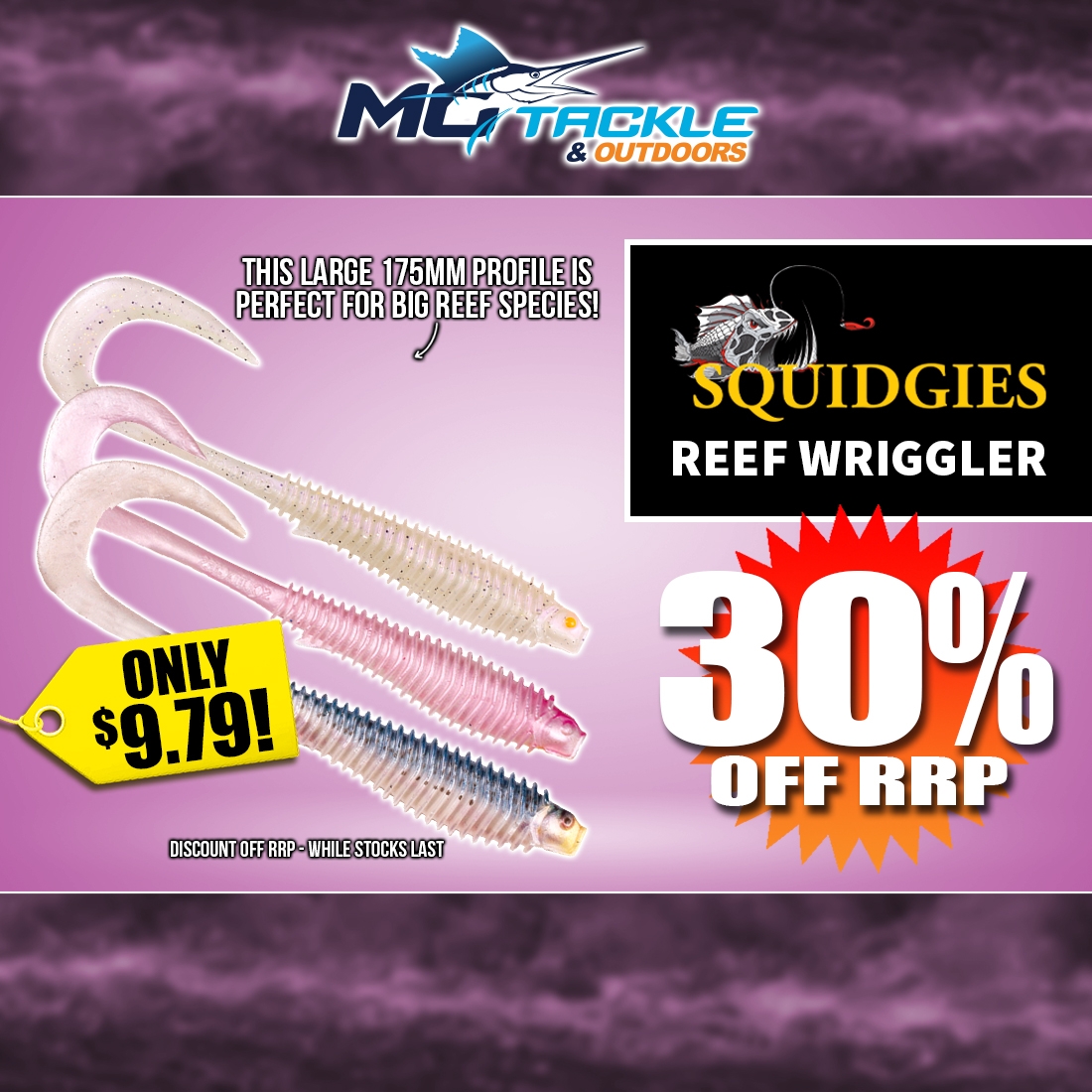 30% off SQUIDGIES REEF WRIGGLER LURE