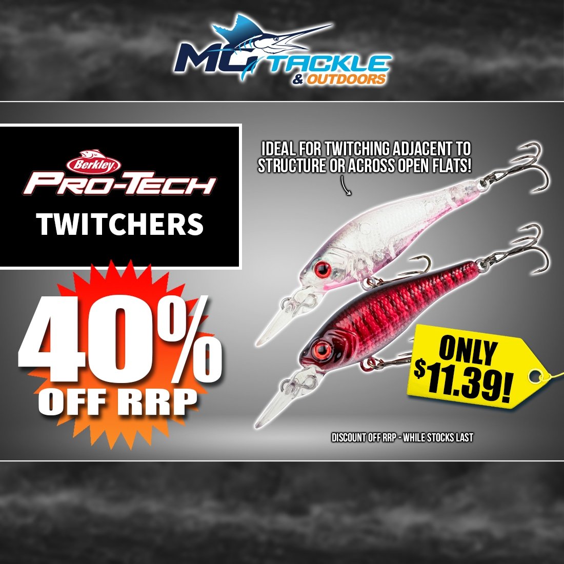 40% off BERKLEY PRO-TECH TWITCHER LURE