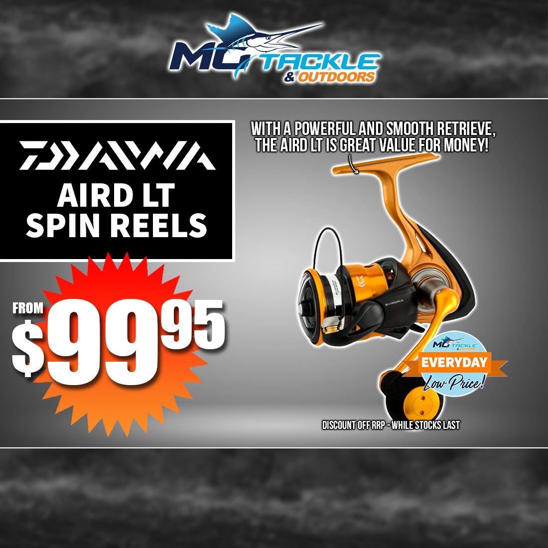 DAIWA 23 AIRD LT SPIN REEL from $99.95