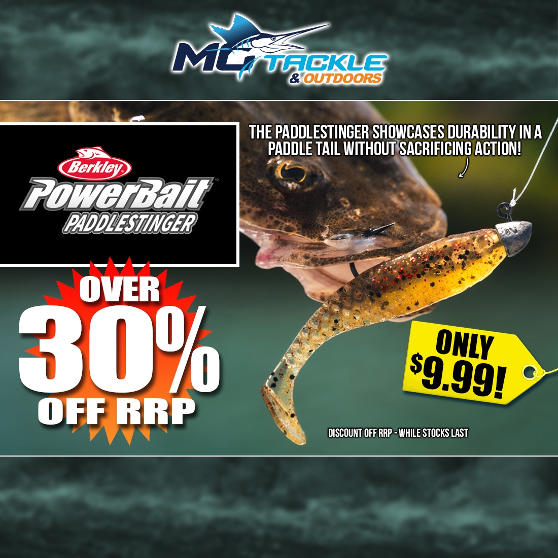 BERKLEY POWERBAIT PADDLESTINGER LURE only $9.99