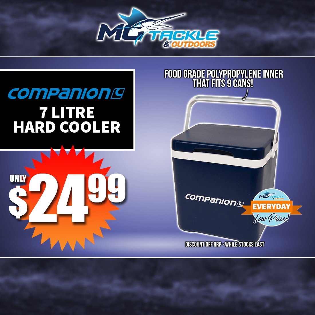 COMPANION 7L HARD COOLER only $24.99