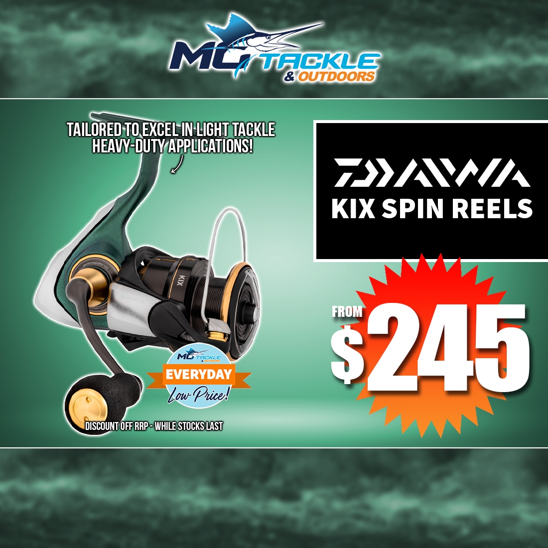 DAIWA 23 KIX SPIN REEL from $245