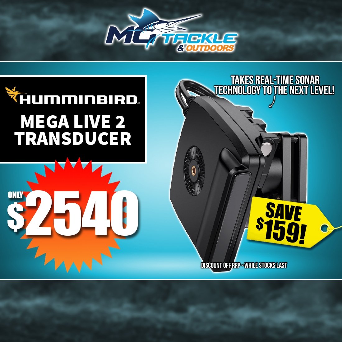 HUMMINBIRD MEGA LIVE 2 FORWARD-FACING TRANSDUCER only $2540