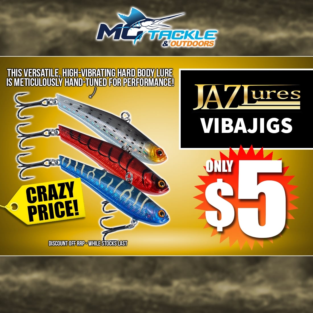 JAZ LURES VIBAJIG LURE only $5