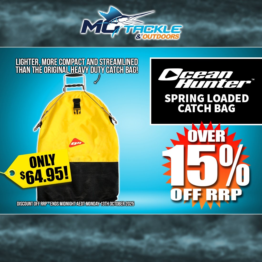 OCEAN HUNTER SPRING LOADED CATCH BAG only $64.95