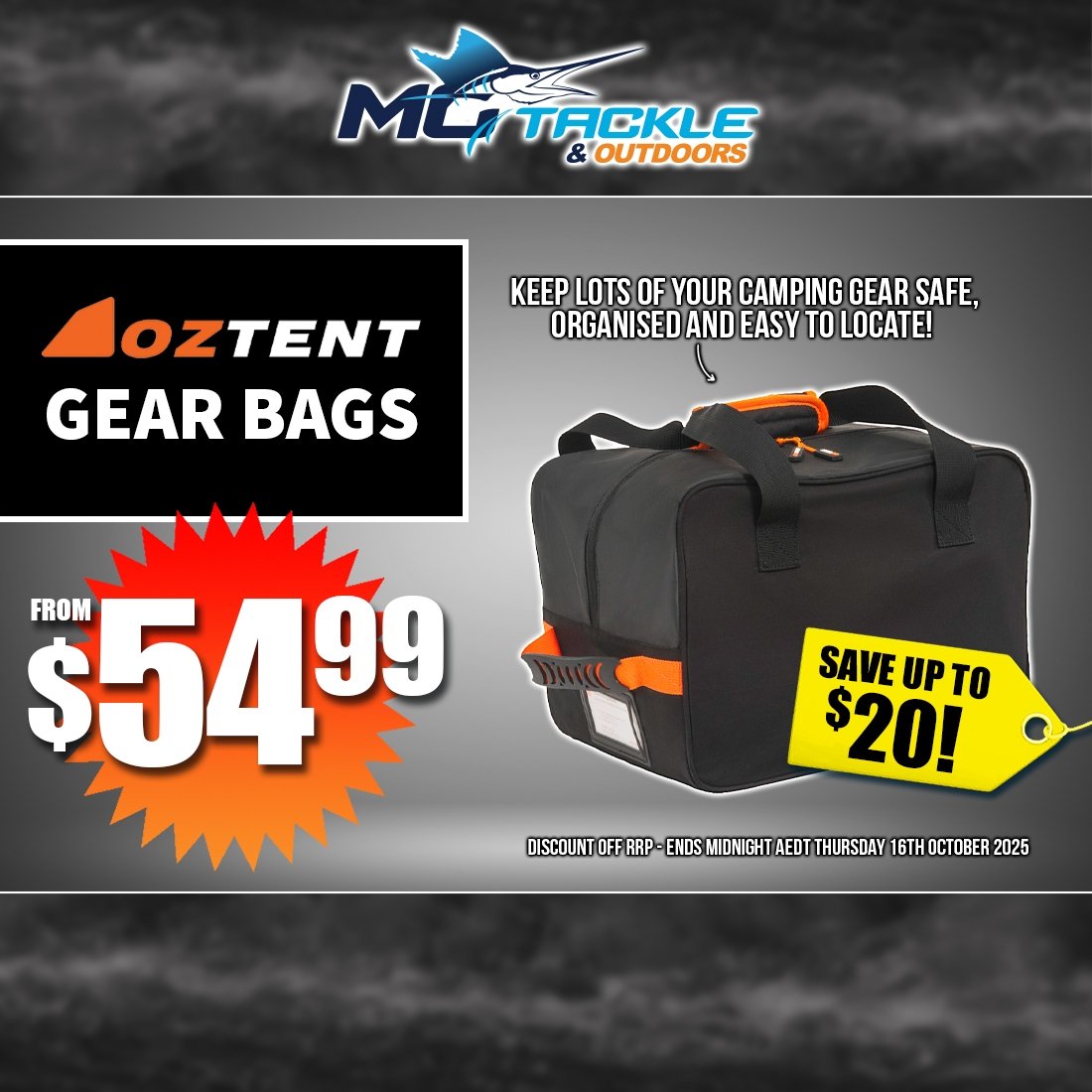 OZTENT GEAR BAG from $54.99