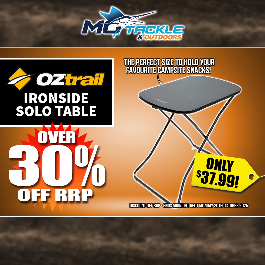 Over 30% off OZTRAIL IRONSIDE SOLO TABLE