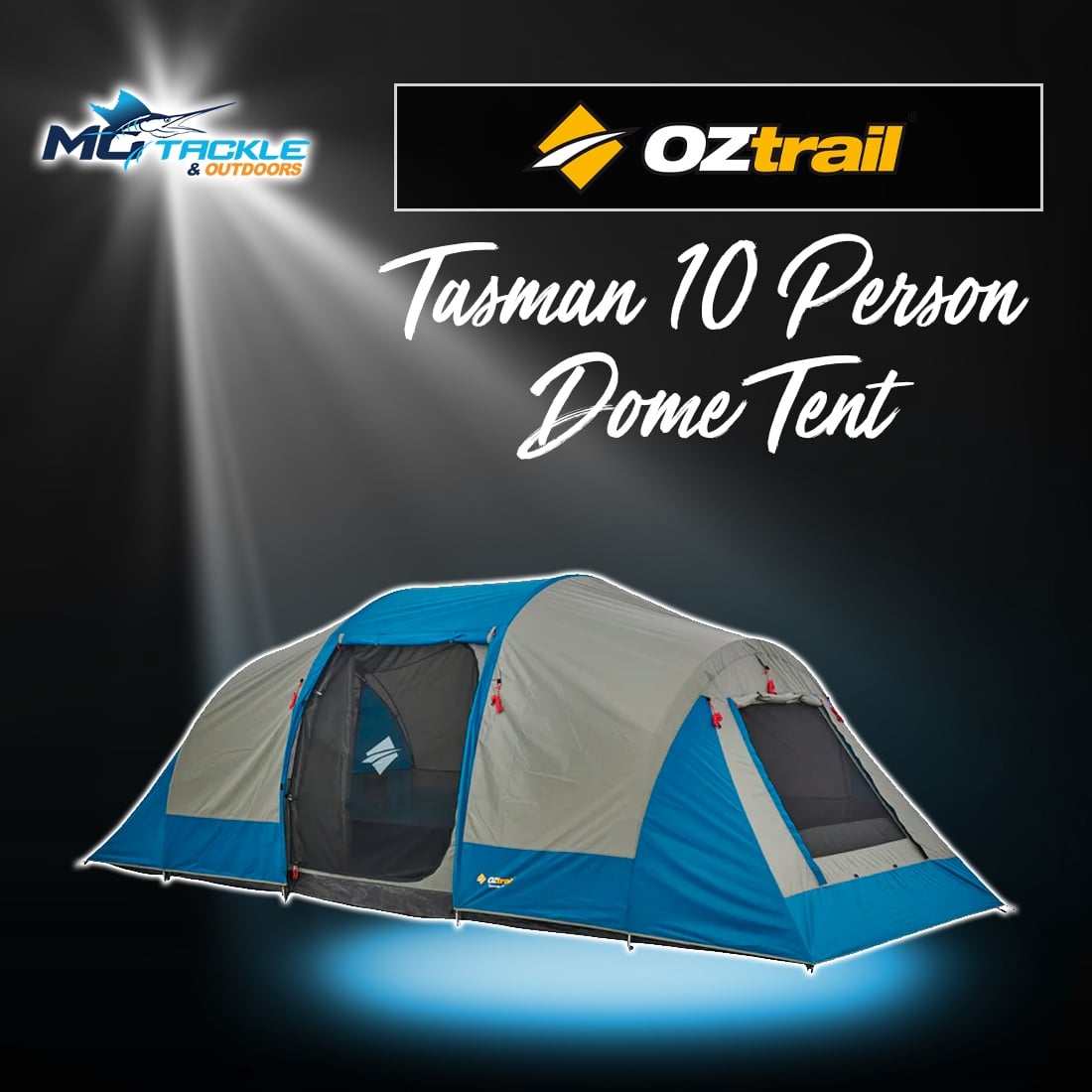 New - OZTRAIL TASMAN 10P DOME TENT