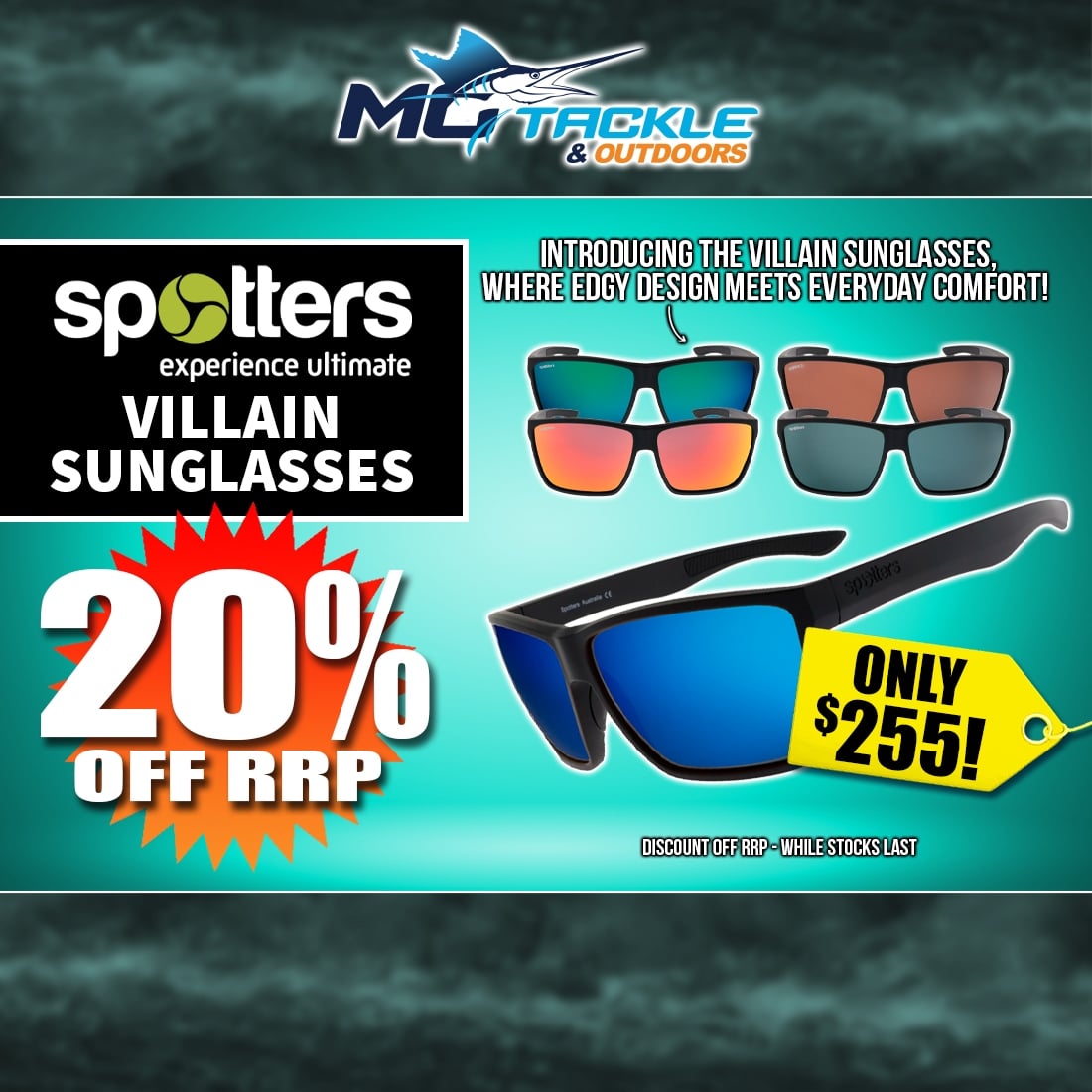 20% off SPOTTERS VILLAIN SUNGLASSES