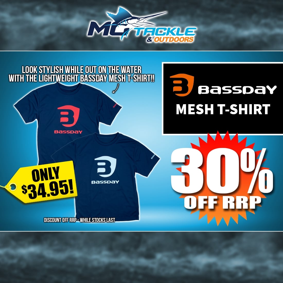 30% off BASSDAY MESH T-SHIRT