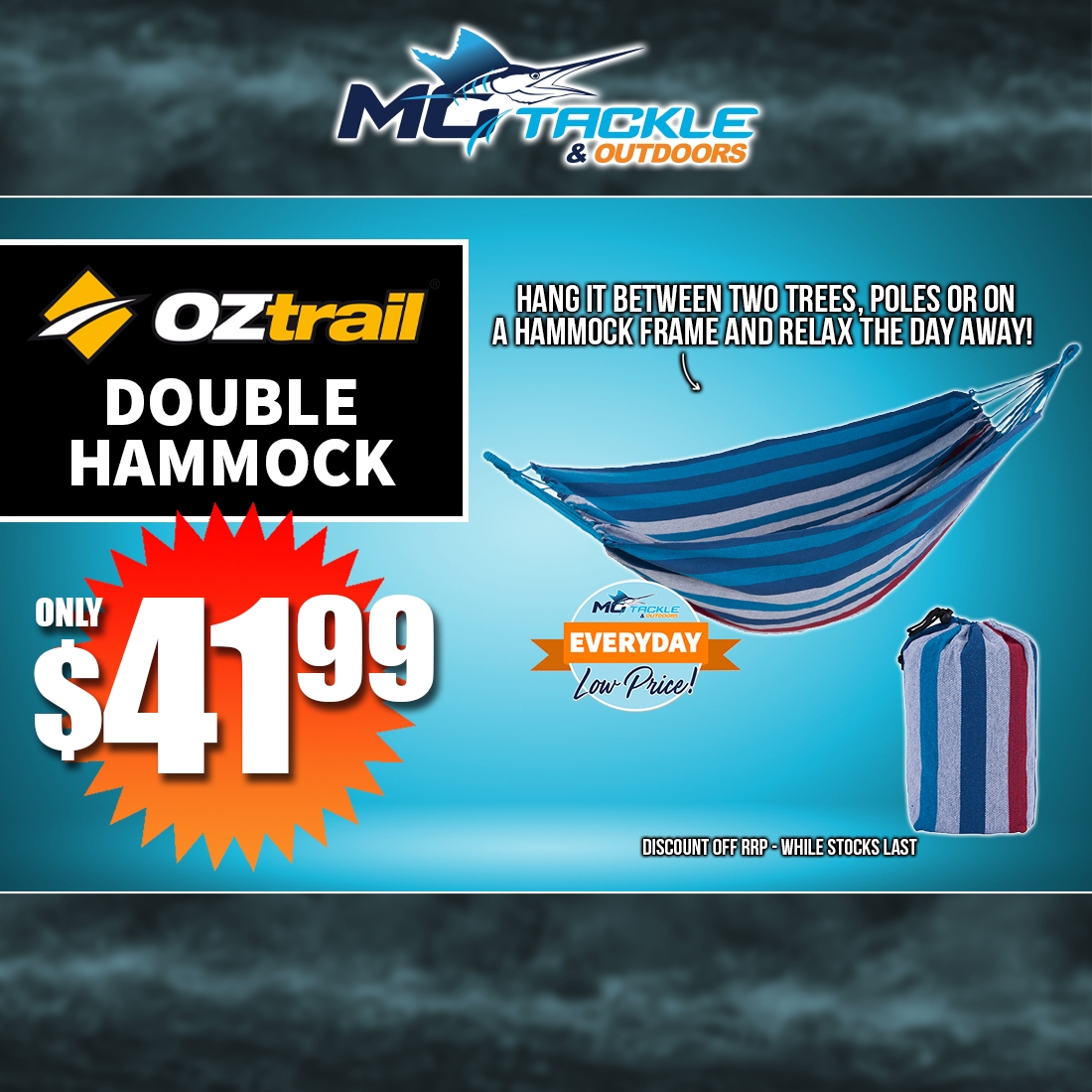 OZTRAIL ANYWHERE HAMMOCK only $41.99