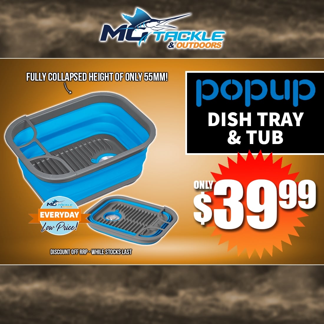 POP UP DISH TRAY & TUB only $39.99