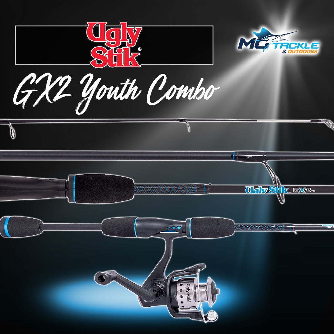 New - UGLY STIK GX2 YOUTH SPIN COMBO