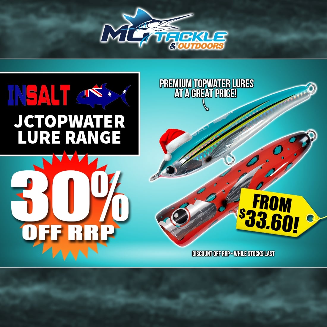 30% off Insalt JCTopwater Lures