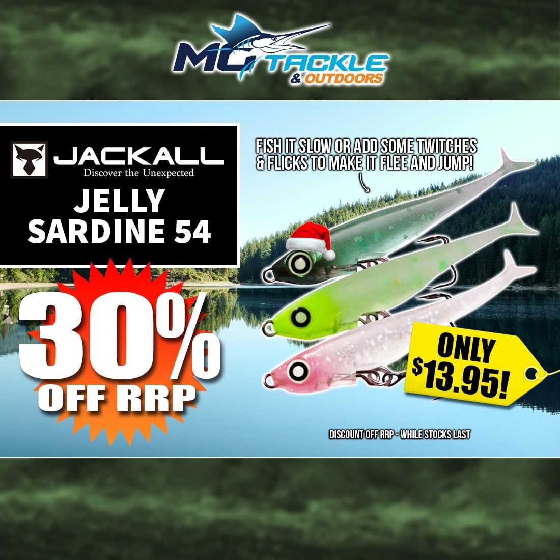 30% off JACKALL JELLY SARDINE 54 SLOW SINK