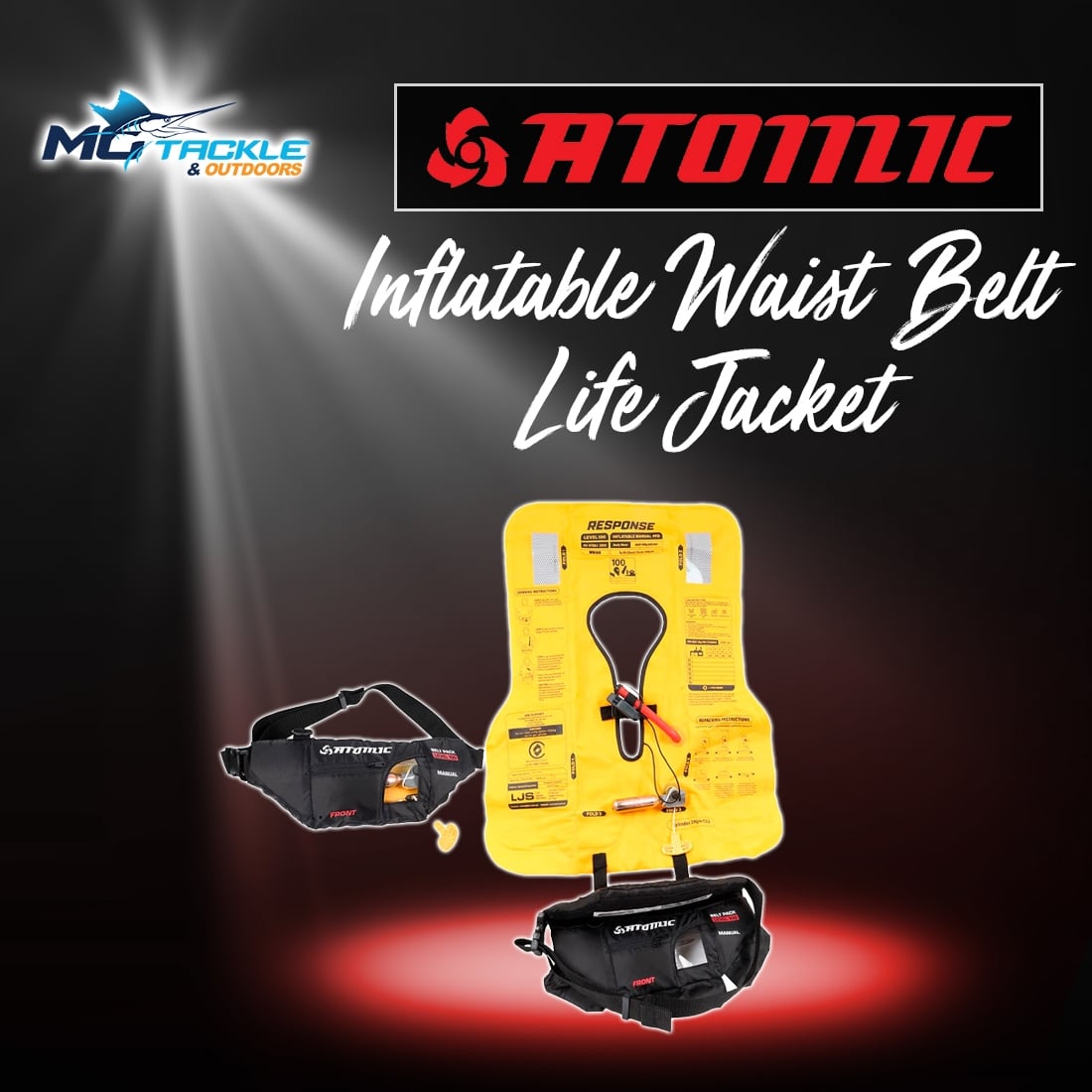 New - ATOMIC INFLATABLE WAIST BELT LIFE JACKET