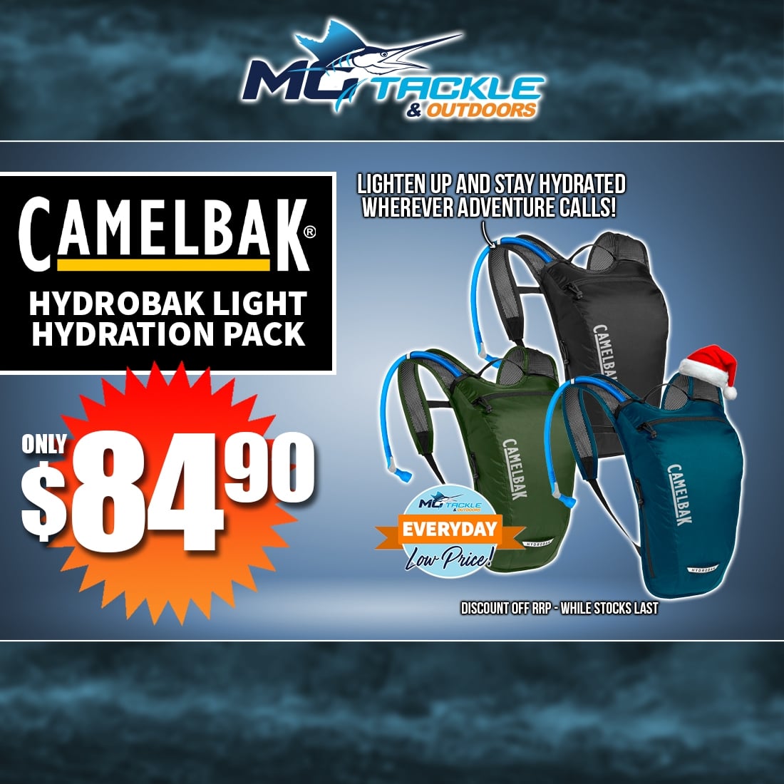 CAMELBAK HYDROBAK LIGHT HYDRATION PACK only $84.90