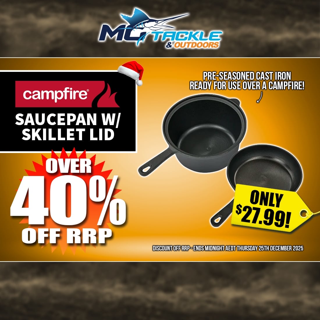 CAMPFIRE SAUCEPAN W/ SKILLET LID only $27.99