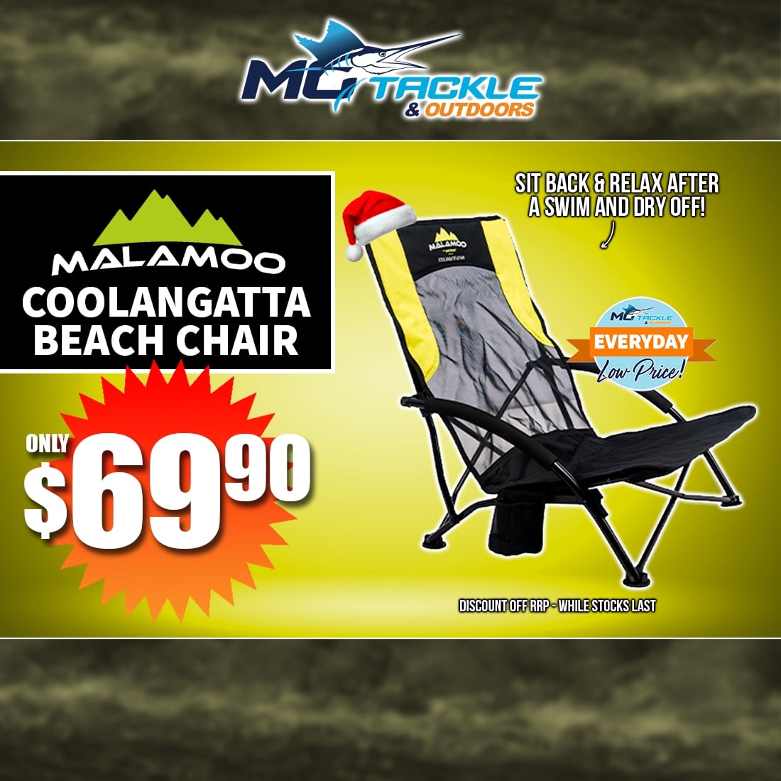 MALAMOO COOLANGATTA BEACH CHAIR only $69.90