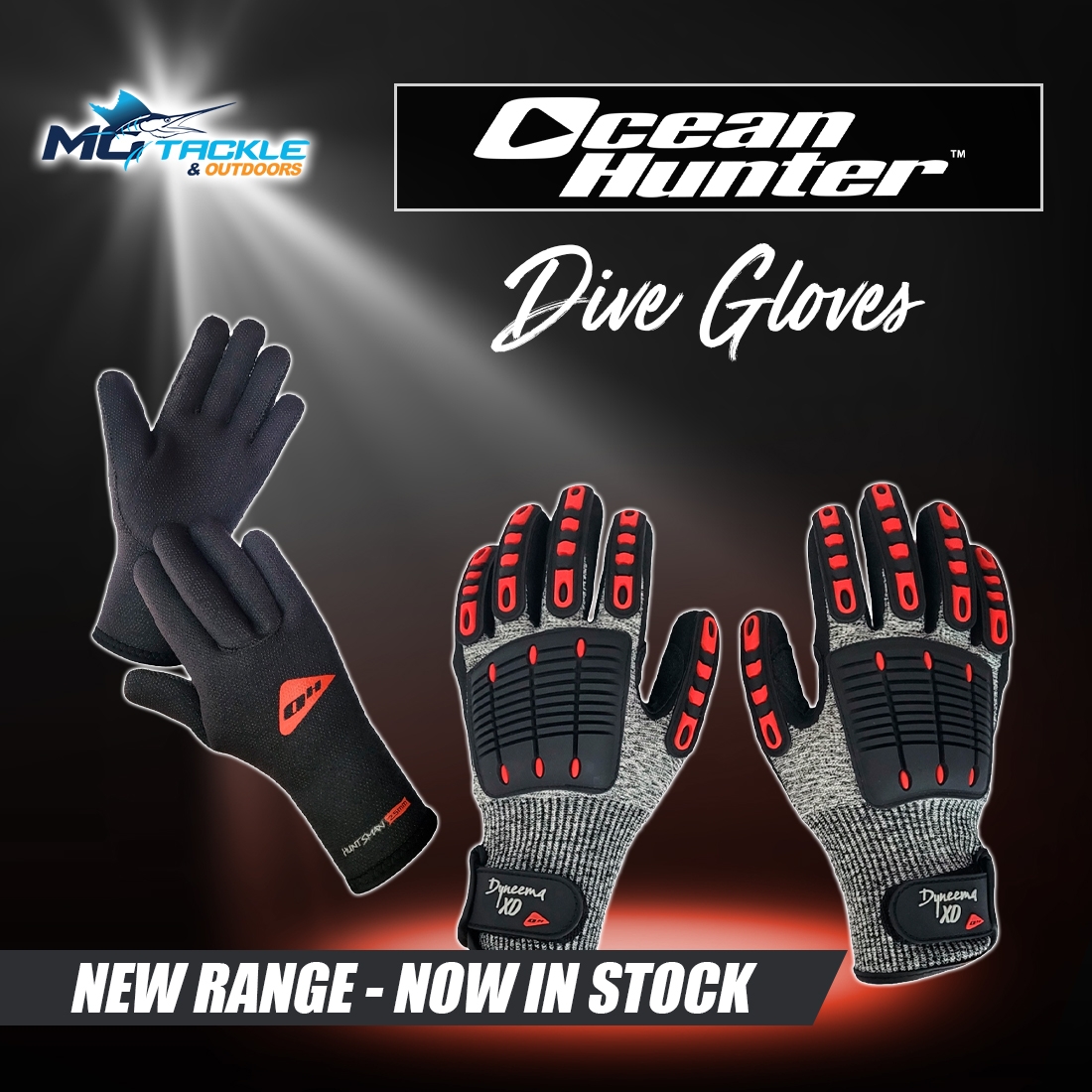 New - OCEAN HUNTER HUNTSMAN 2.5MM DIVE GLOVES