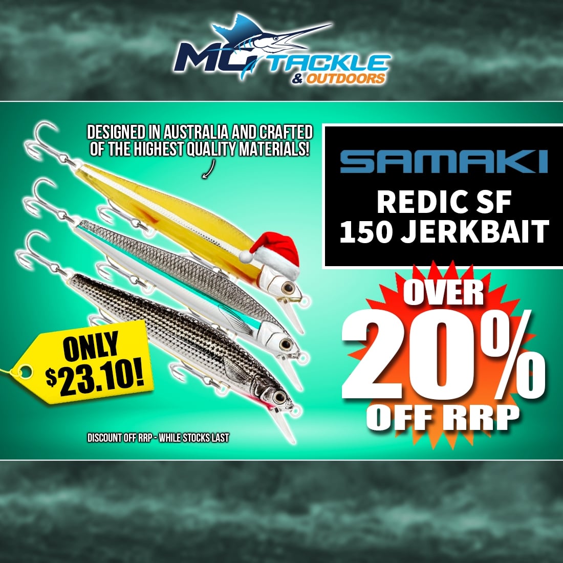 SAMAKI REDIC SF 150MM JERKBAIT LURE only $23.10