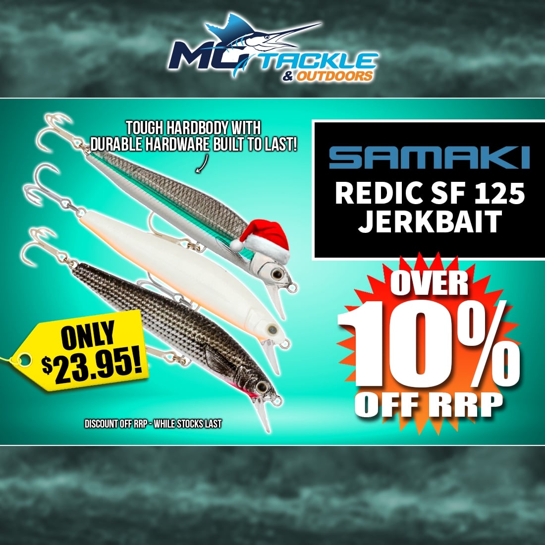 SAMAKI REDIC SF 125MM JERKBAIT LURE only $23.95