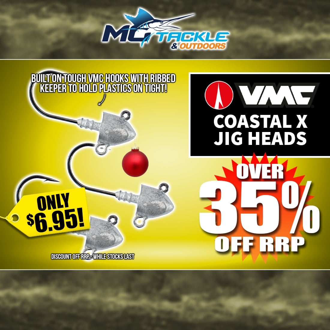 VMC COASTAL X JIG HEAD only $6.95