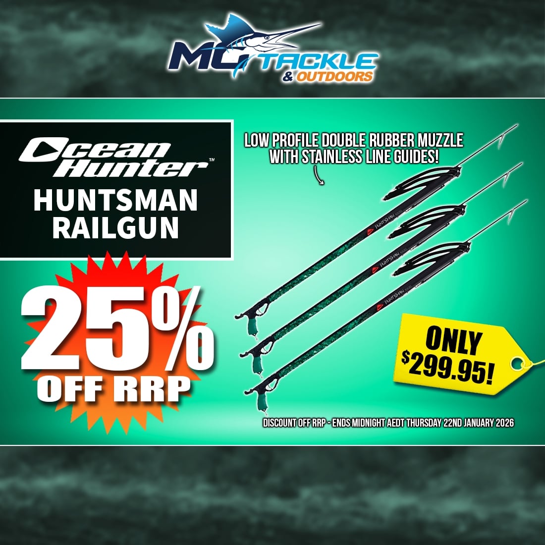 25% off OCEAN HUNTER HUNTSMAN RAILGUN