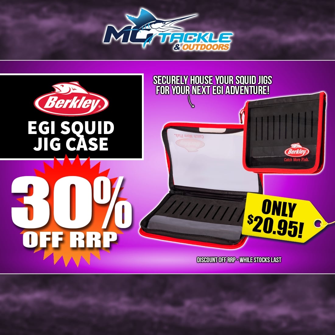 30% off BERKLEY MEDIUM EGI SQUID JIG CASE