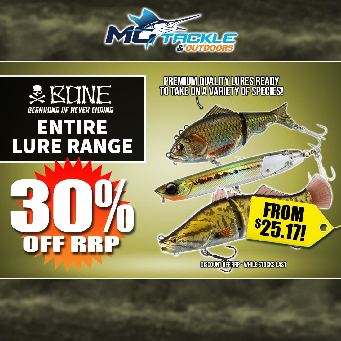 30% off Bone Lure Range