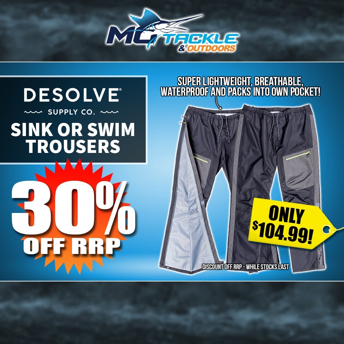 30% off DESOLVE SINK OR SWIM TROUSER