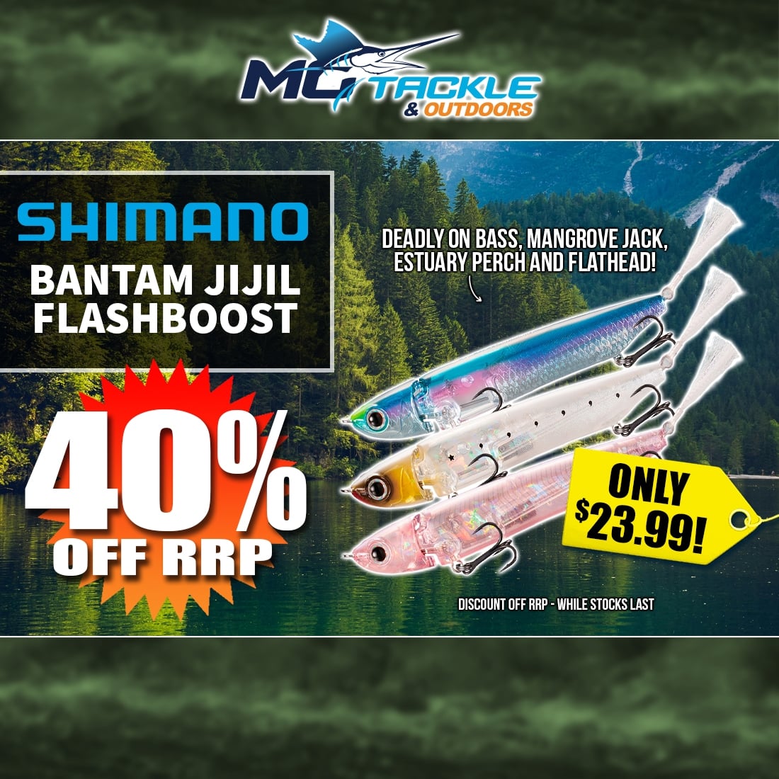 40% off SHIMANO BANTAM JIJIL FLASHBOOST LURE