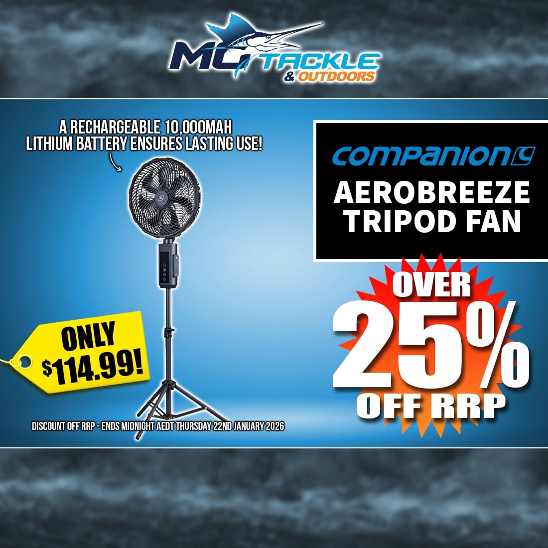 COMPANION AEROBREEZE TRIPOD FAN only $114.99